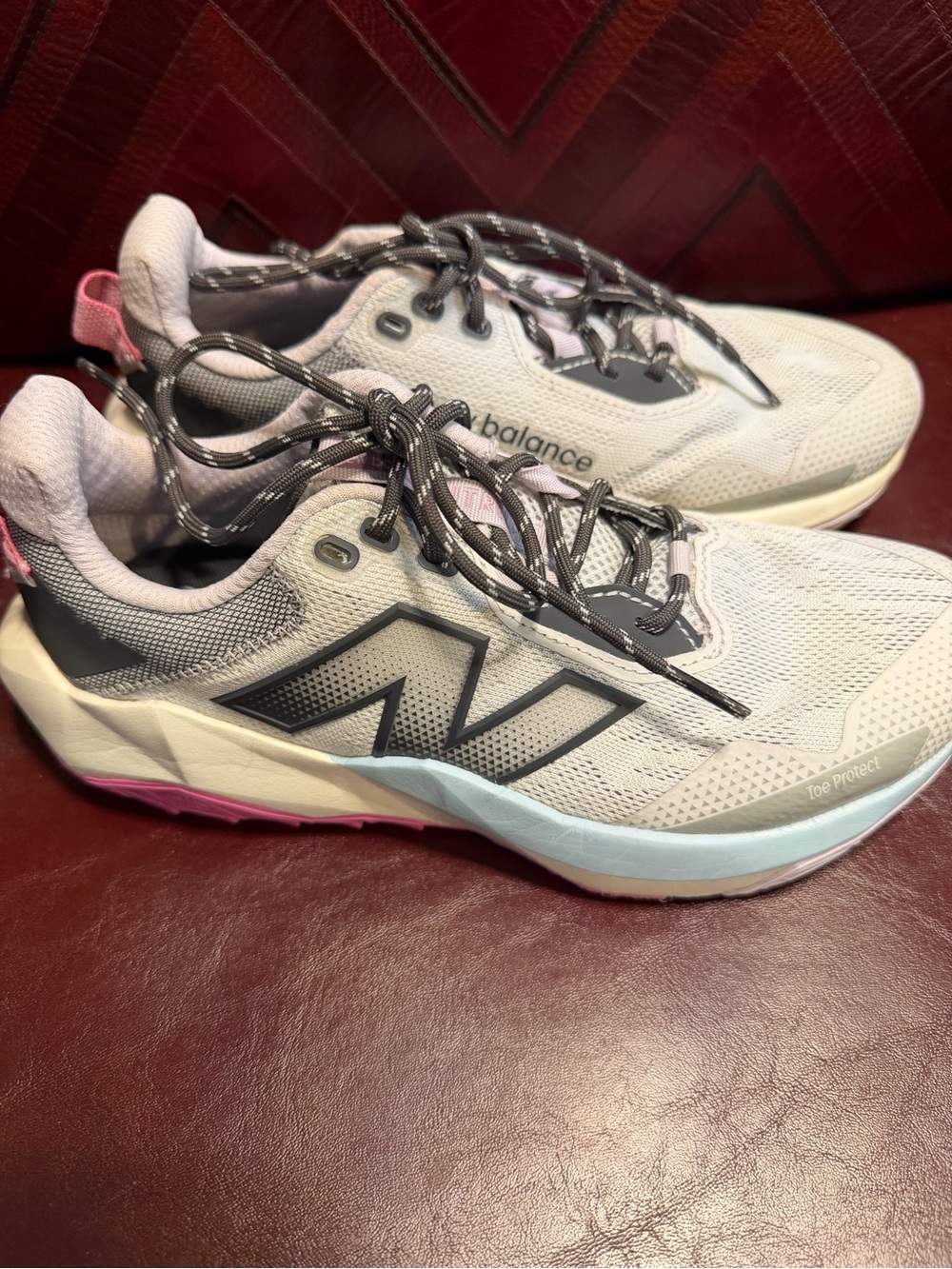 New Balance Women's Neutral Running Shoes - Light Gray with Pink Accents